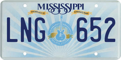 MS license plate LNG652