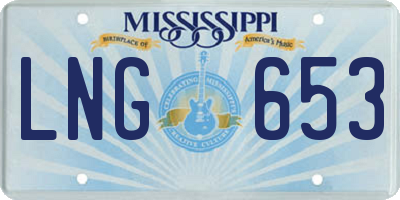 MS license plate LNG653