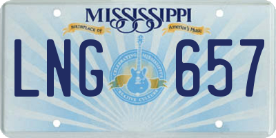 MS license plate LNG657