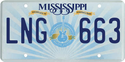 MS license plate LNG663