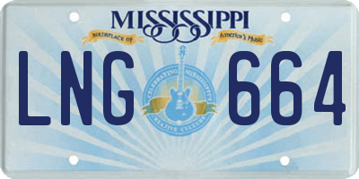 MS license plate LNG664