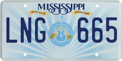 MS license plate LNG665