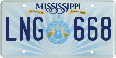 MS license plate LNG668