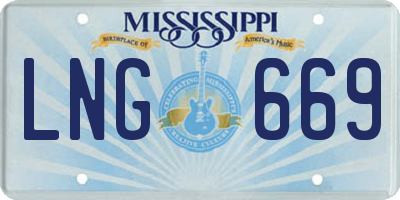 MS license plate LNG669