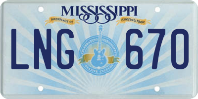 MS license plate LNG670
