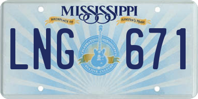 MS license plate LNG671