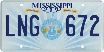MS license plate LNG672