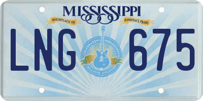 MS license plate LNG675