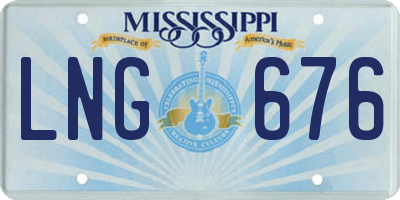 MS license plate LNG676