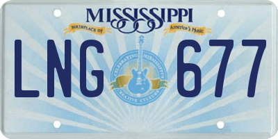 MS license plate LNG677