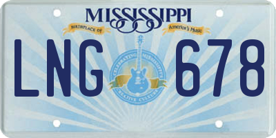 MS license plate LNG678