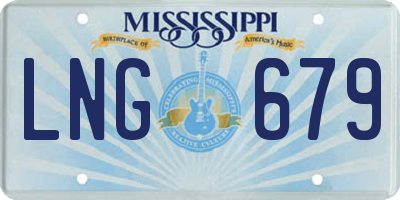 MS license plate LNG679