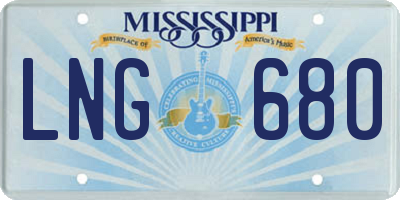 MS license plate LNG680