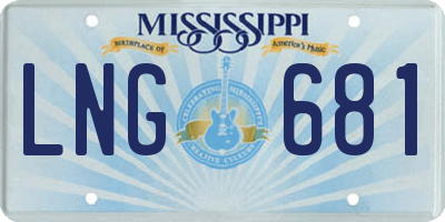 MS license plate LNG681