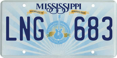 MS license plate LNG683