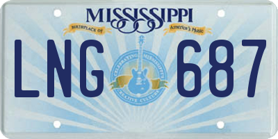 MS license plate LNG687