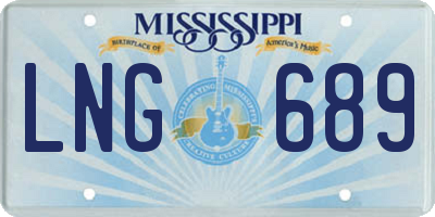 MS license plate LNG689