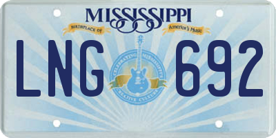 MS license plate LNG692