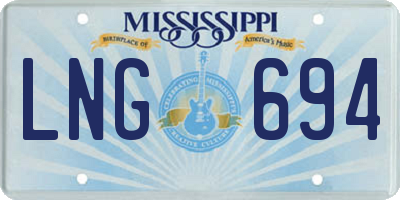 MS license plate LNG694