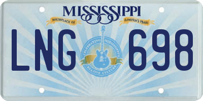 MS license plate LNG698