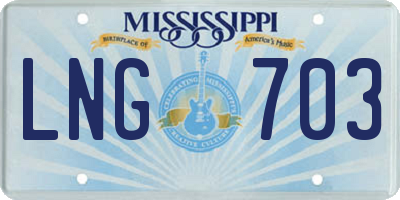 MS license plate LNG703