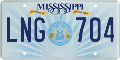 MS license plate LNG704