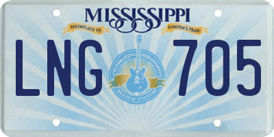MS license plate LNG705