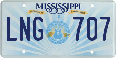 MS license plate LNG707