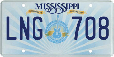 MS license plate LNG708