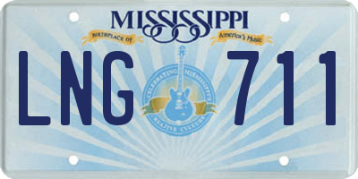 MS license plate LNG711