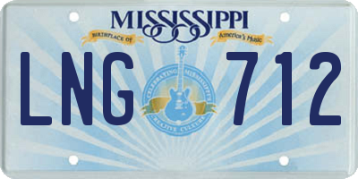 MS license plate LNG712