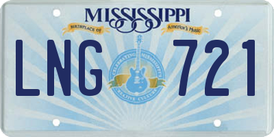 MS license plate LNG721