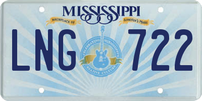 MS license plate LNG722