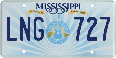 MS license plate LNG727