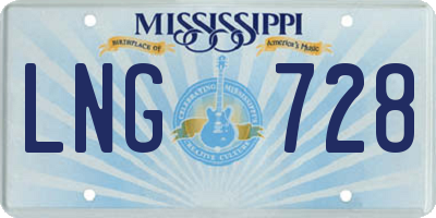 MS license plate LNG728