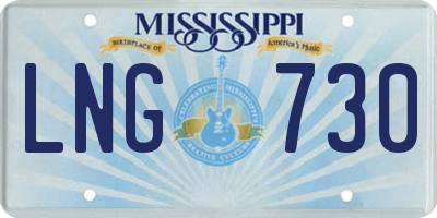MS license plate LNG730