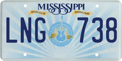 MS license plate LNG738