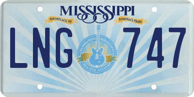 MS license plate LNG747