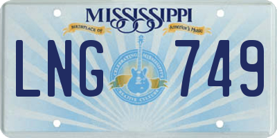 MS license plate LNG749