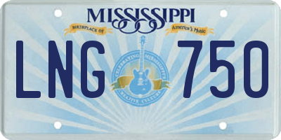 MS license plate LNG750