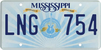 MS license plate LNG754