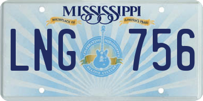 MS license plate LNG756