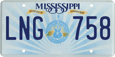 MS license plate LNG758