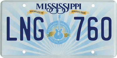 MS license plate LNG760