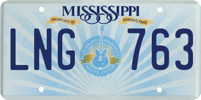 MS license plate LNG763