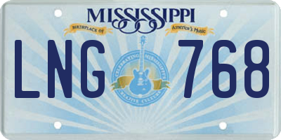 MS license plate LNG768