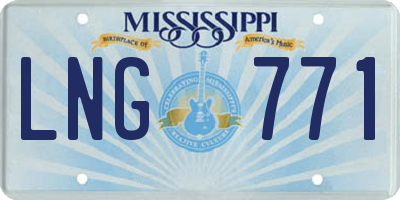MS license plate LNG771