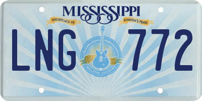 MS license plate LNG772