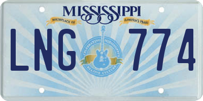 MS license plate LNG774