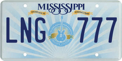 MS license plate LNG777